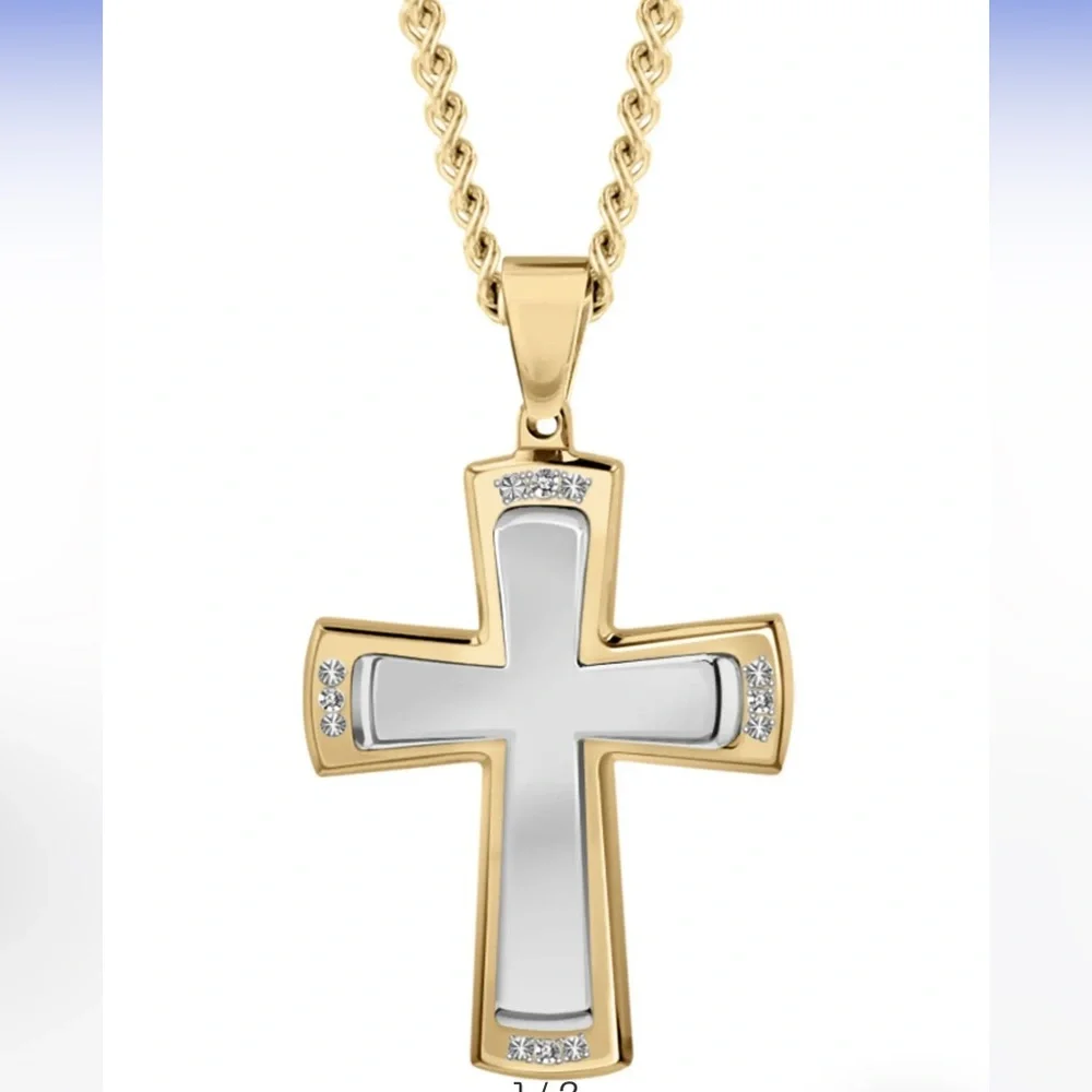 ✝️New in Box! American Exchange Premium Diamond Cross Necklace✝️ - Picture 2 of 8